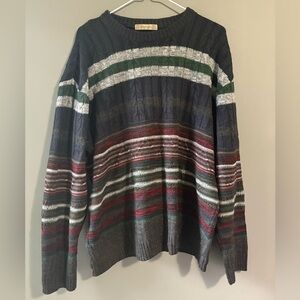 Men’s Woolworths size Large striped sweater, cozy fall winter